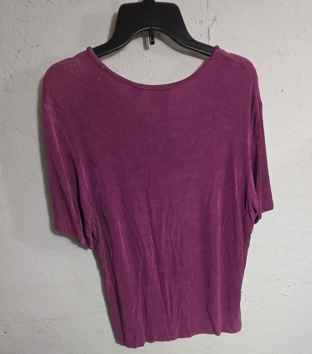 Chico's Woman's Blouse Dark Pink Size 2 Metalic Sheen